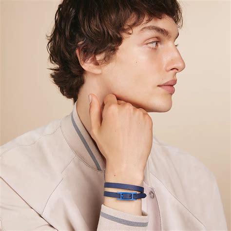 hermes blue single tour mens braclet|Hermes behapi double tour bracelet.